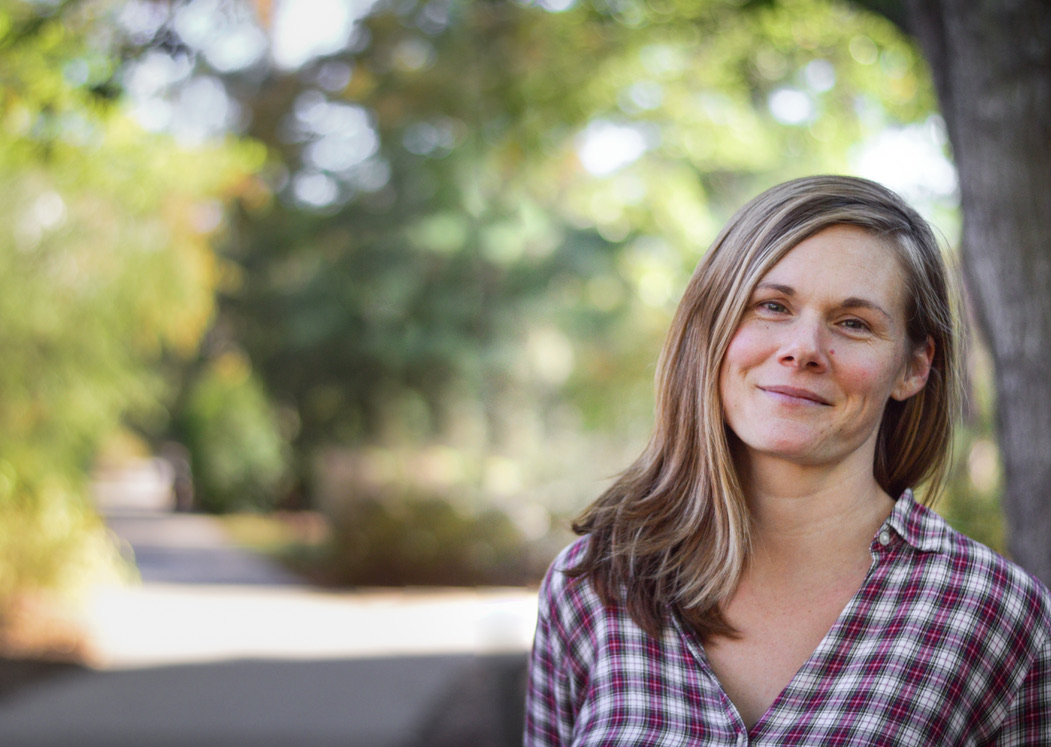 Katie Hill stands on the UGA campus.