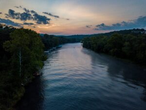 Sunset over the Missouri River.